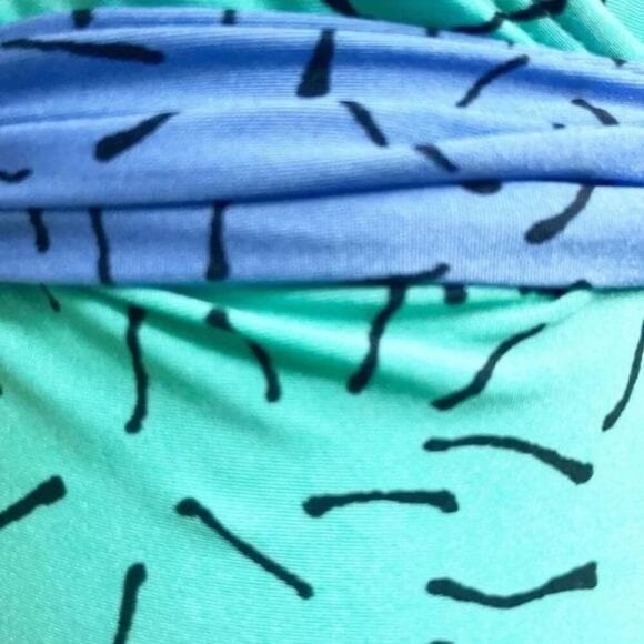 Vintage 1980s La Blanca Turquoise Blue One-Piece Swimsuit – Retro Bathing Suit - Picture 10 of 10